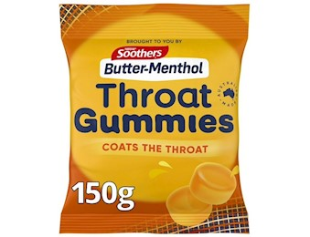 NESTLE SOOTHERS BUTTER MENTHOL THROAT GUMMIES 150G