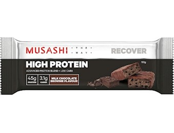 MUSASHI HIGH PROTEIN MILK CHO BROWNIE 90G
